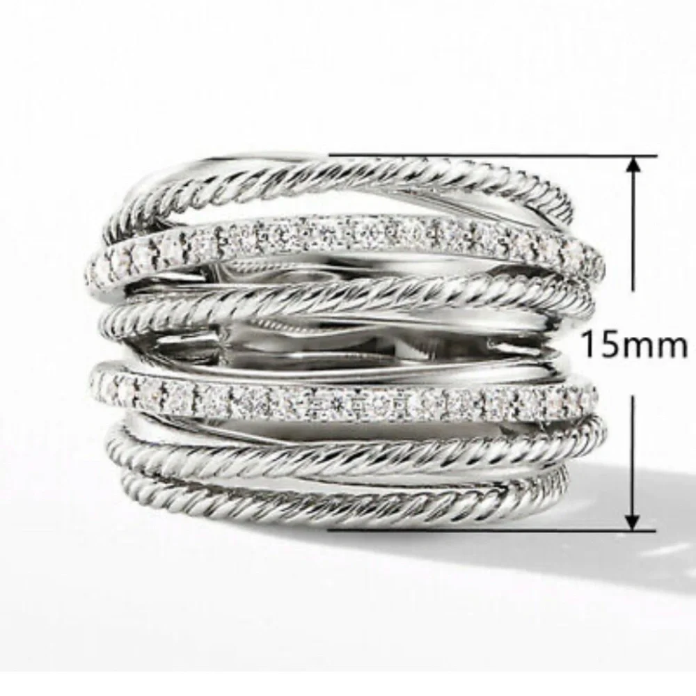 NWT 925 STERLING SILVER LAYERED RING - Picture 2 of 3
